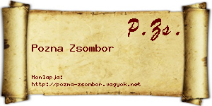 Pozna Zsombor névjegykártya